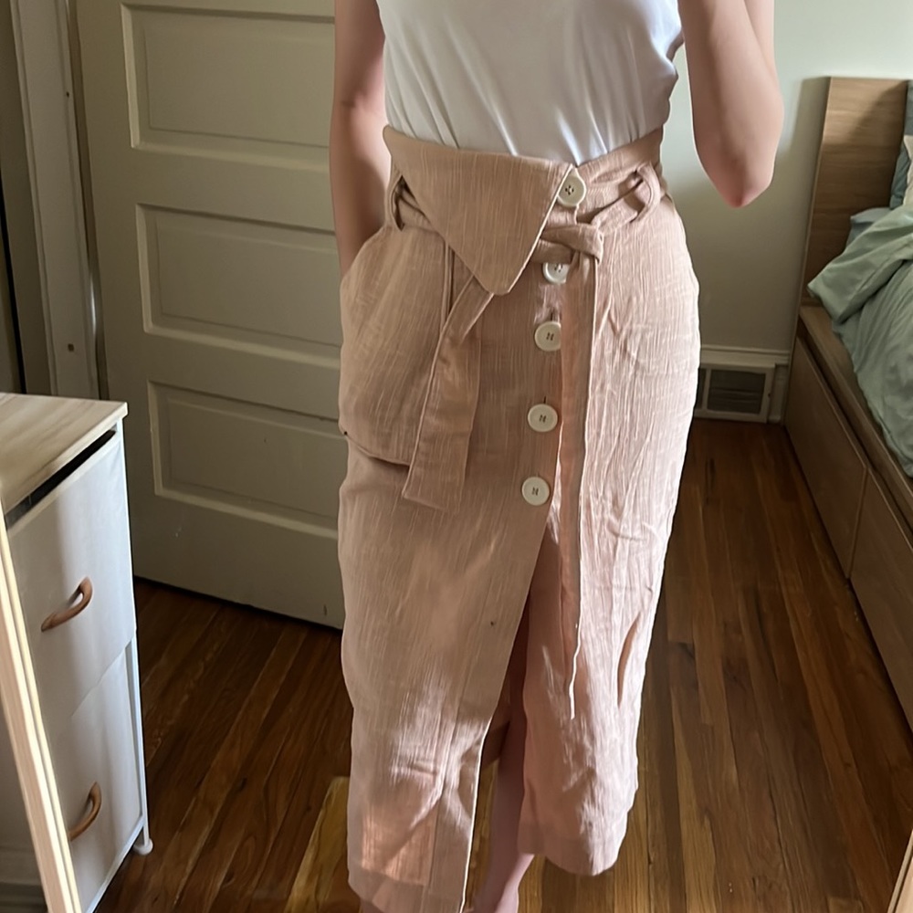 Asos Design Casual Button Front Column Midi Skirt… - image 6